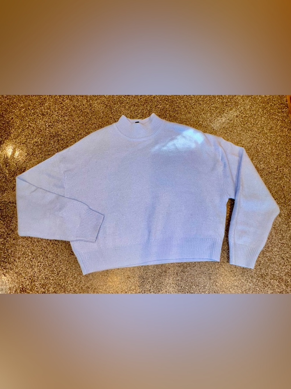 H&M Divided Light Blue Mock Neck Cropped Knit Sweater - Size S